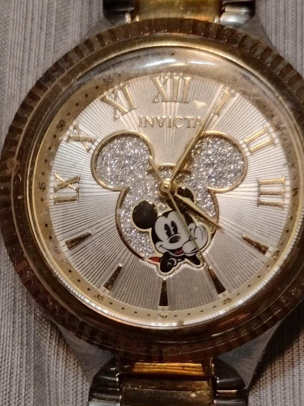 Invicta Gold-Tone Mickey Mouse Wall Decor Clock